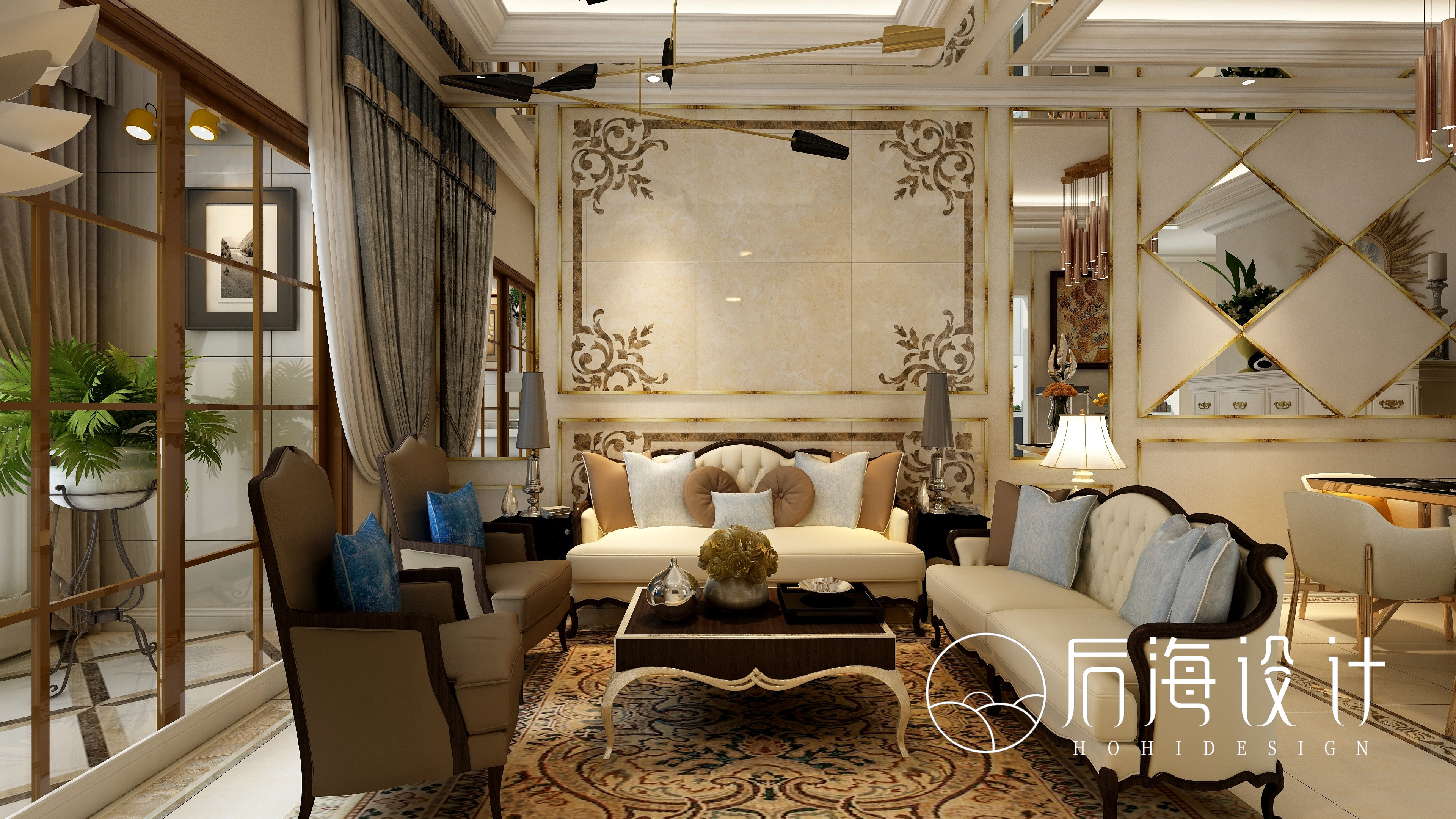 集成墙面全屋整装效果图