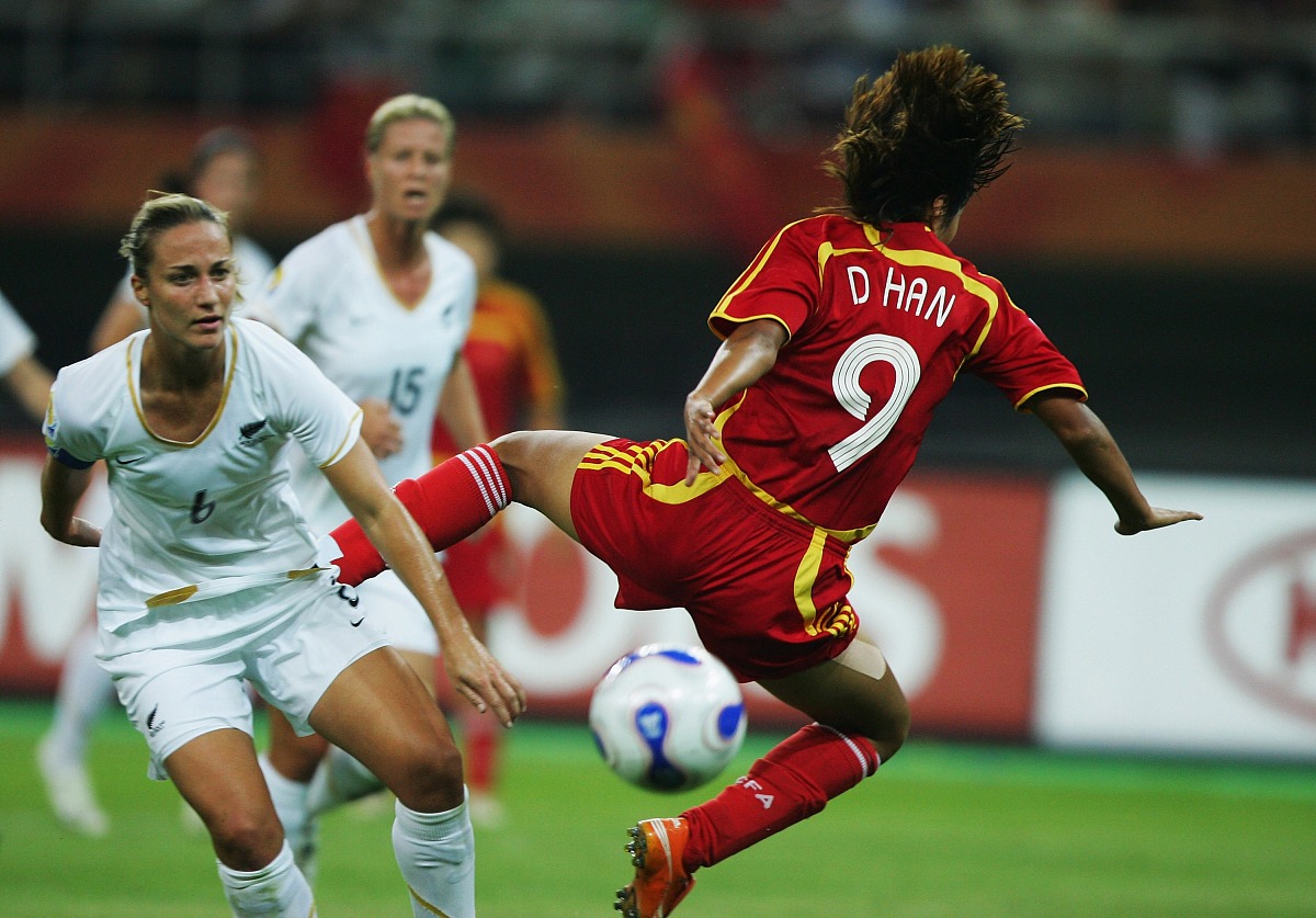 2007年9月20日,中国天津,女足<strong>世界</strong>杯d组比赛,中国队对阵新西兰队.