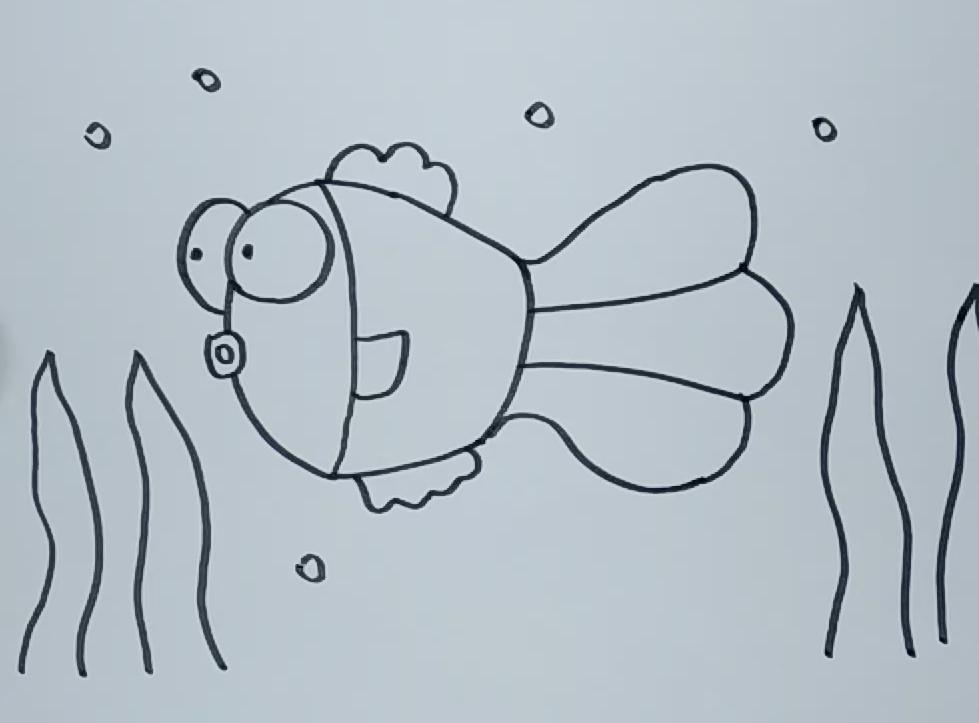 简笔画小金鱼 简单好学