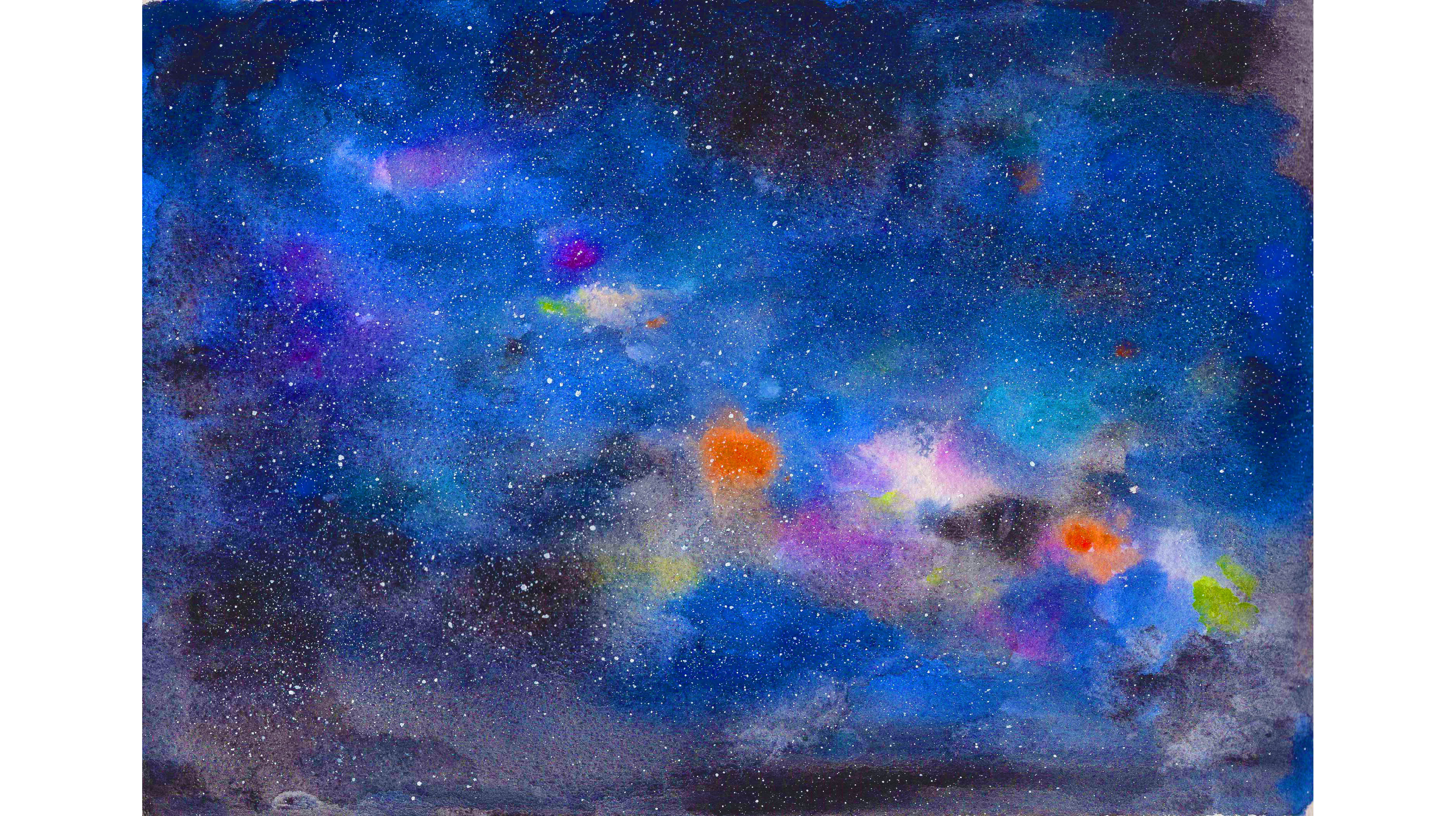 [图]「杨帆水彩画」星空 starry sky 简单水彩画新手教程