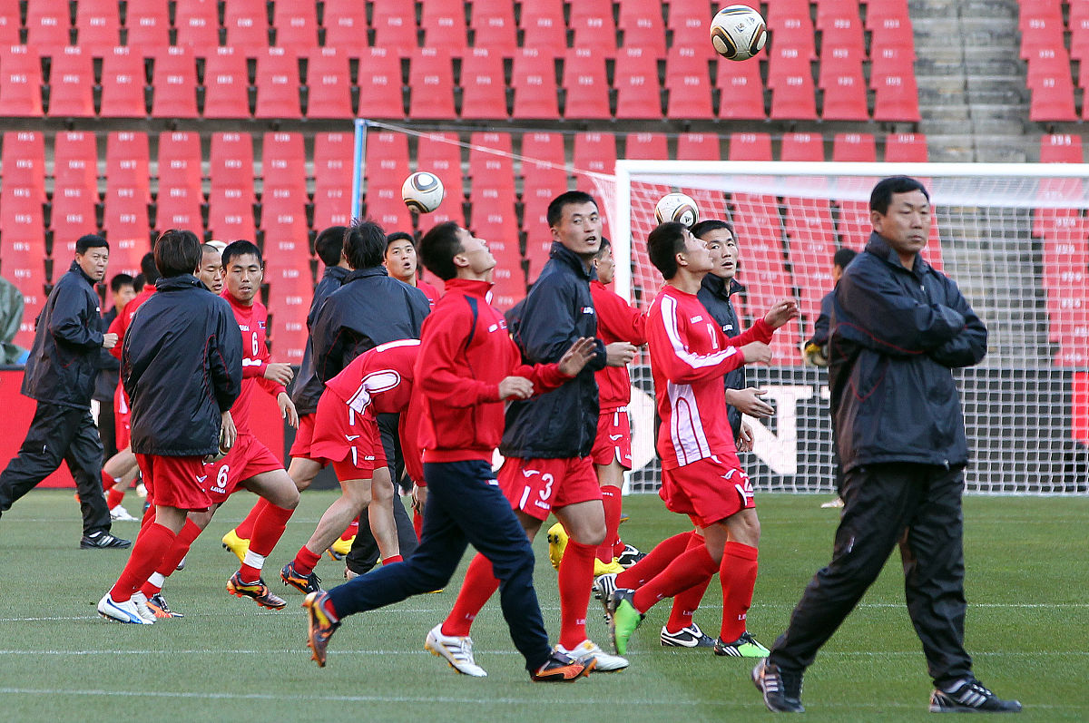 2010年6月14日,南非约翰内斯堡,2010世界杯g组前瞻,朝鲜训练备战.nort