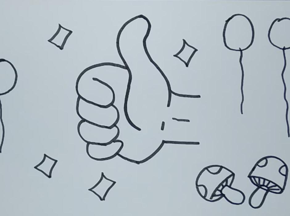 简笔画大拇指 简单好学