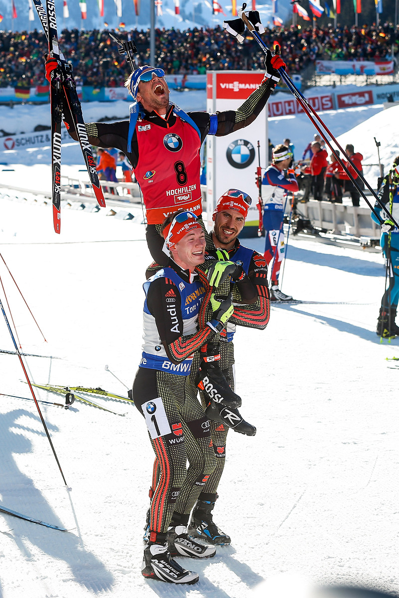 hochfilzen, austria - february 19: simon schempp of germany wins