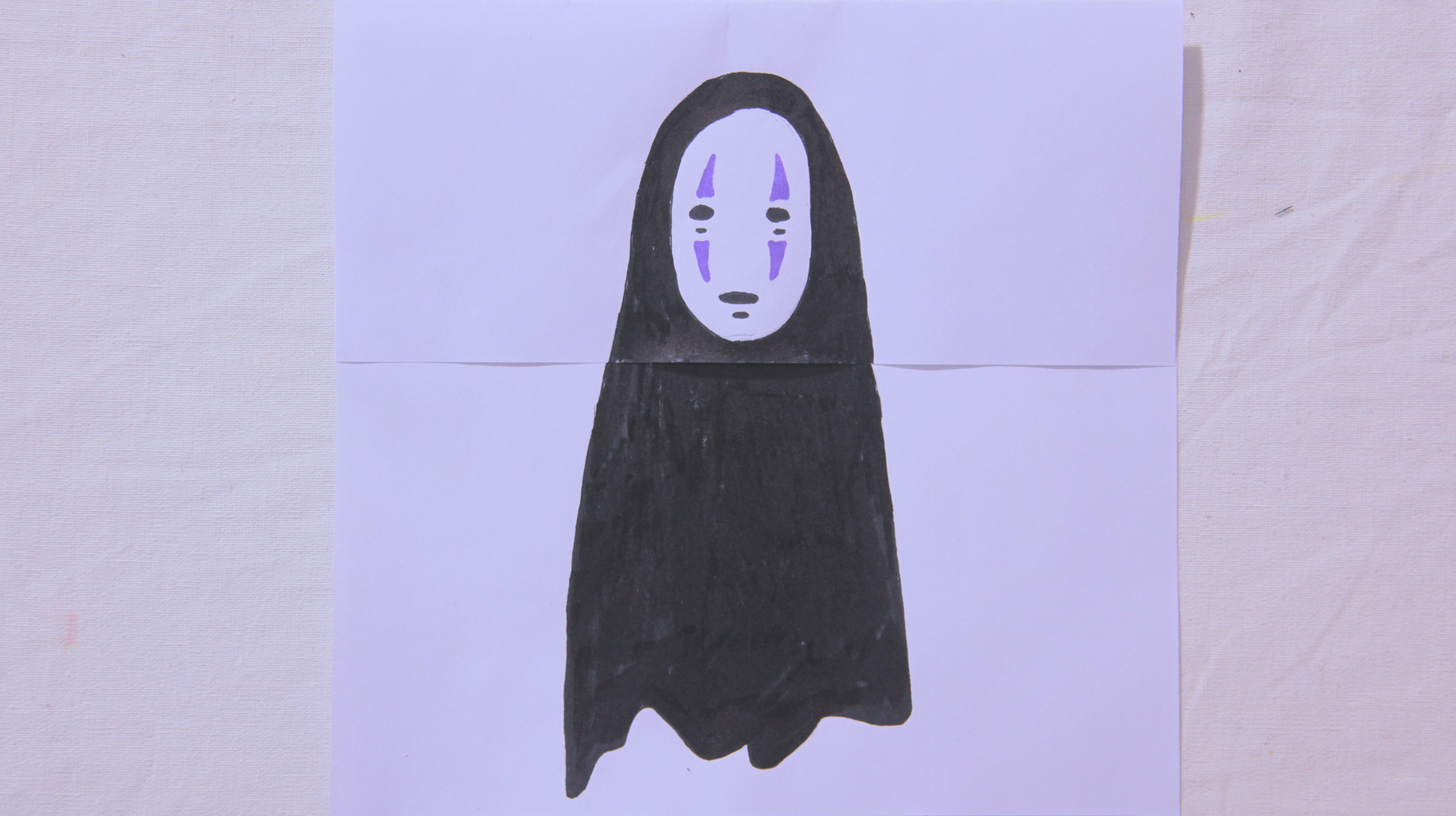 漫画1幅魔性的无脸男,用1张纸手工创意展示,这样的模样你见过吗