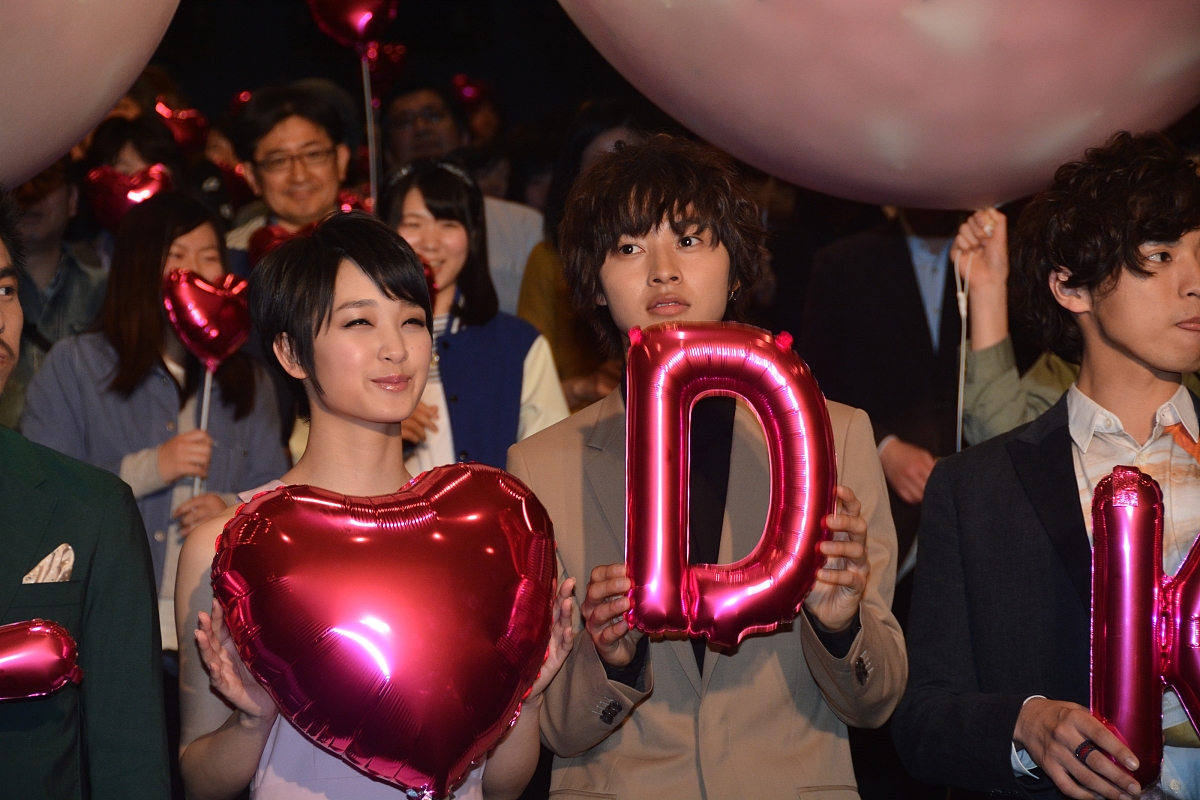 2014年04月12日,东京,电影《l·dk》首映礼.***_***中尾明庆. 山崎贤