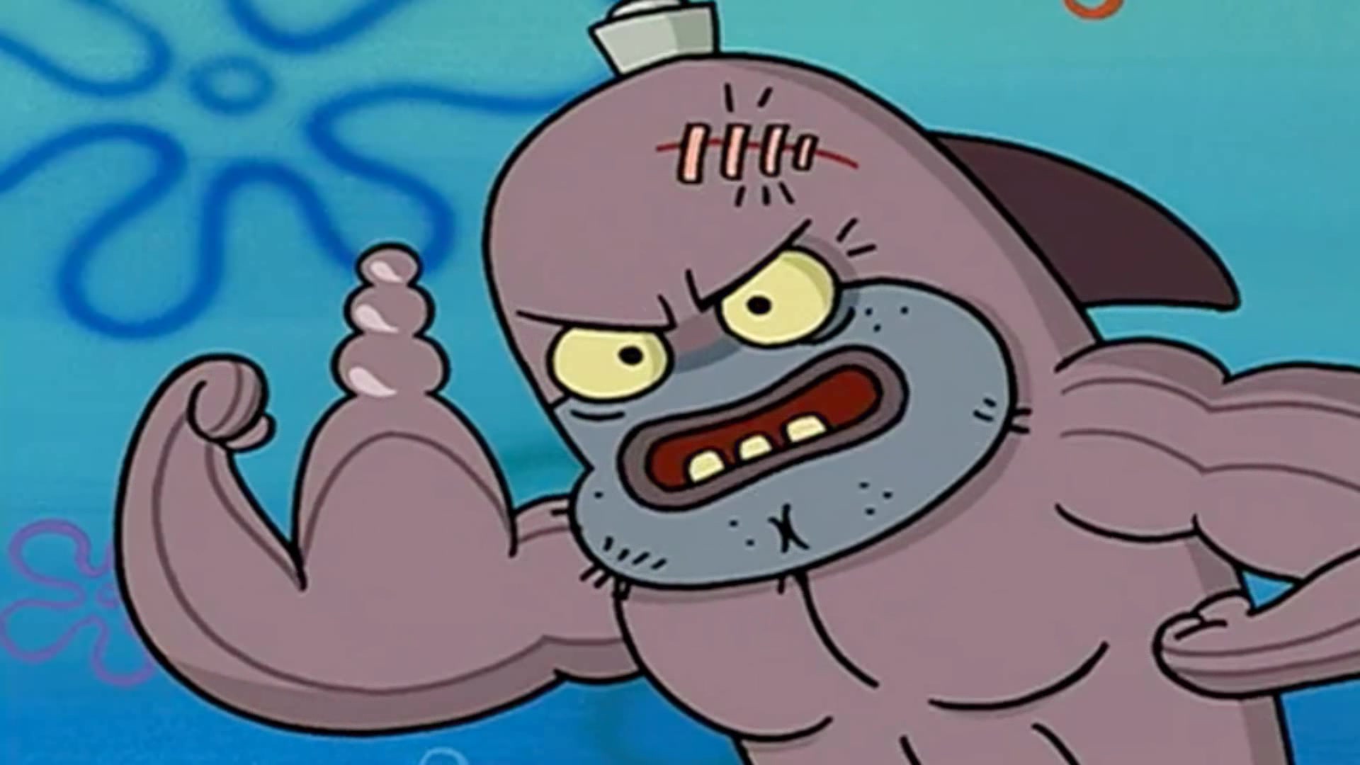 海绵宝宝:这个鱼肌肉上都还有肌肉,连眼球都有肌肉,太厉害了!