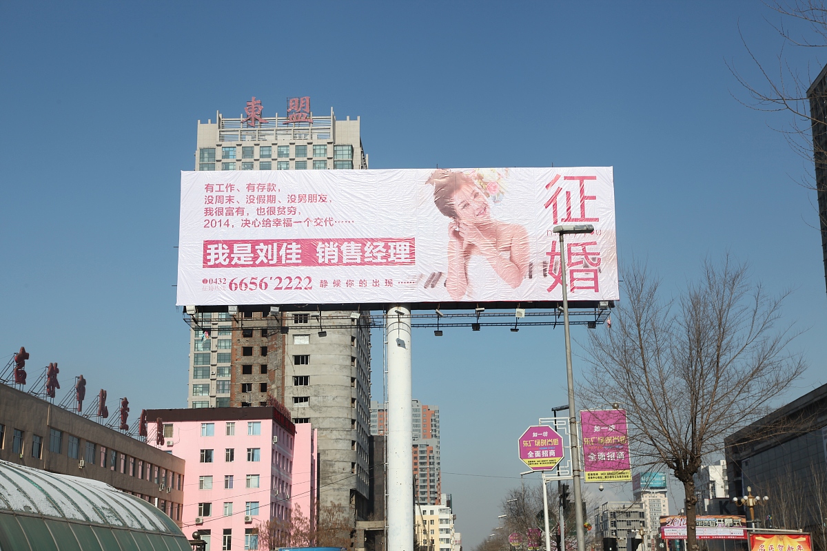 2014年2月10日,吉林市一则高调的"征婚"广告引起市民热议.一80后女孩