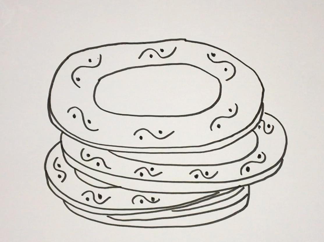 简笔画盘子 简单好学