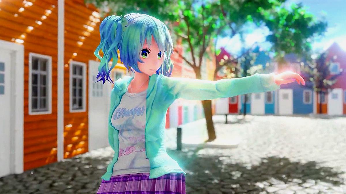 [图]初音未来:短短的双马尾,学生短裙,这样的初音太可爱了!