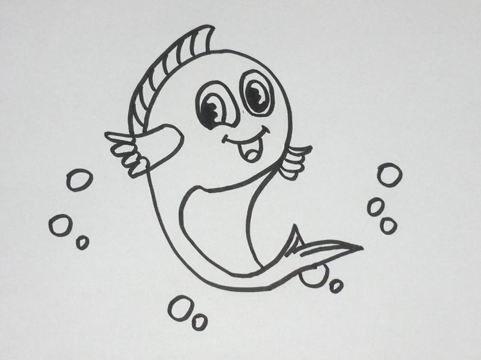 简笔画鲤鱼 简单好学