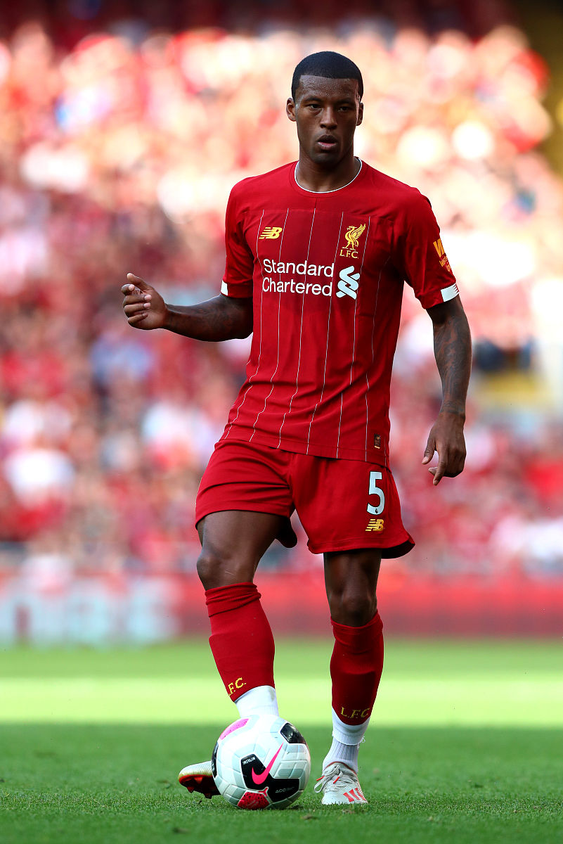 liverpool, england - august 24: georgina wijnaldum of liverpool 