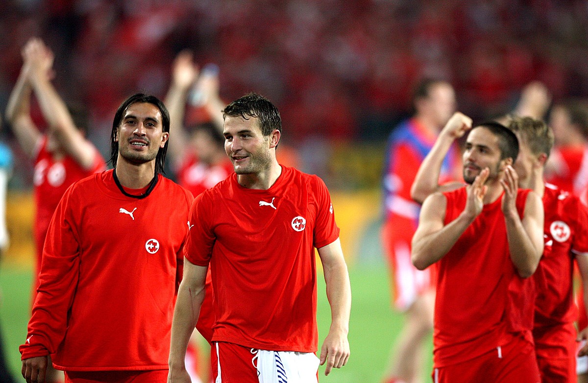 2006年6月23日,世界杯g组,瑞士2-0战胜韩国.庆祝胜利  switzerland pl