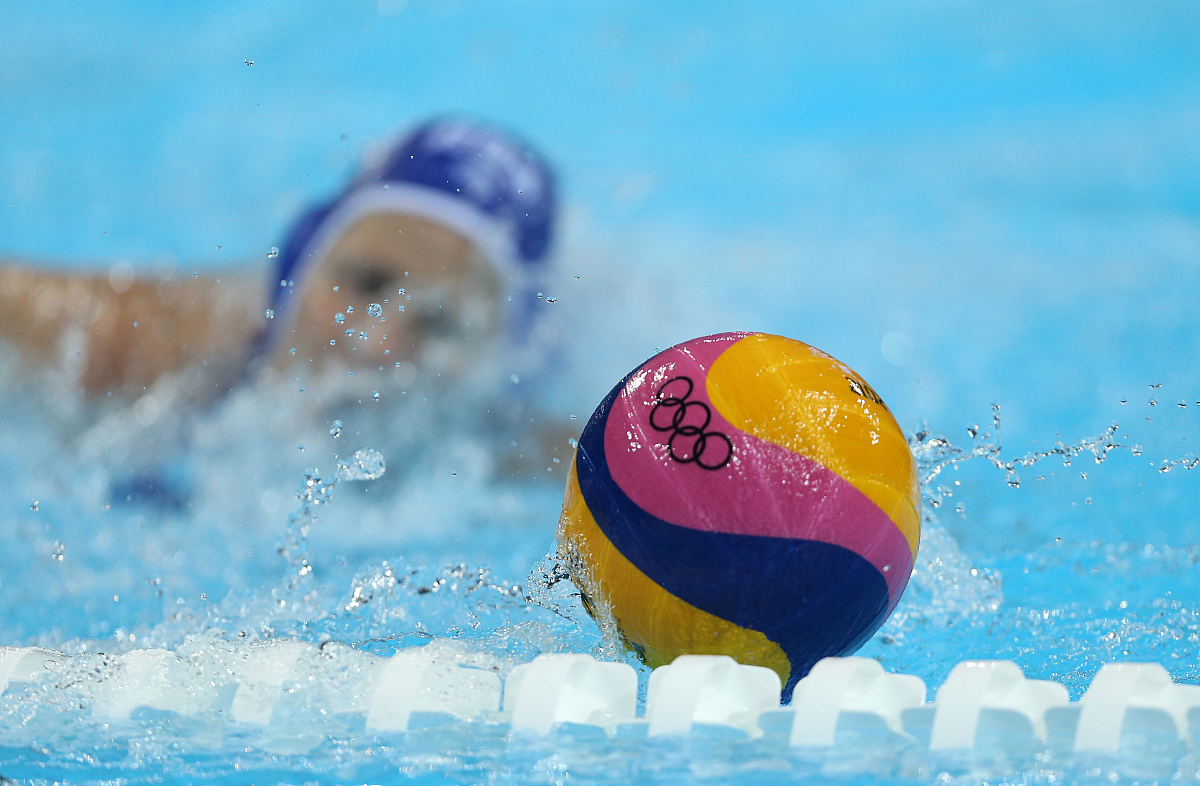 general view of a london 2012 water polo ball bearing the olympi