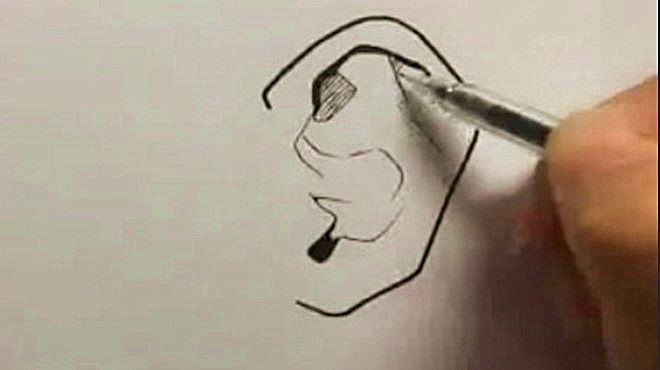 创意简笔画:教你一招,如何画人的耳朵,这技巧一定要学
