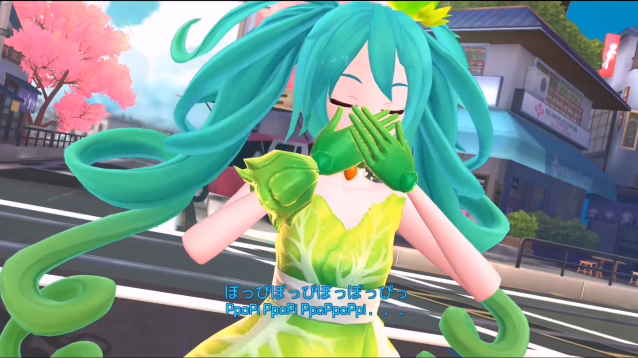 初音未来梦幻歌姬:初音、镜音铃递给你一杯蔬菜汁