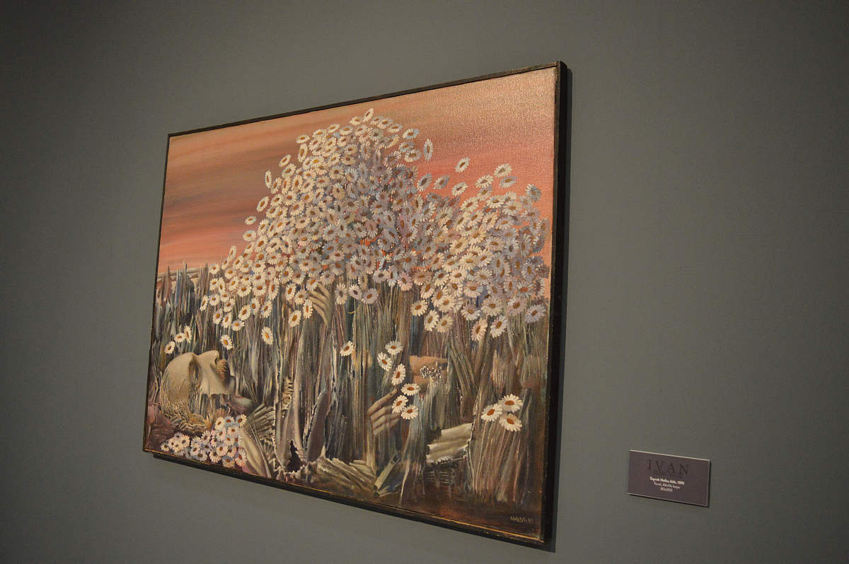 a painting by ukrainian surrealist artist ivan marchuk can be se