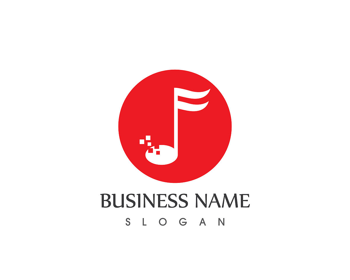 music note icon logo template