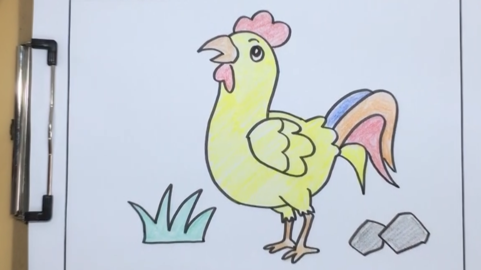 简笔画大公鸡