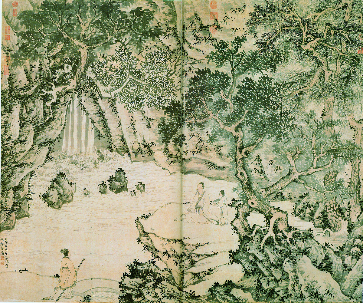 清代画家关槐《上塞锦林图》作品赏析：繁华市井与清雅山水