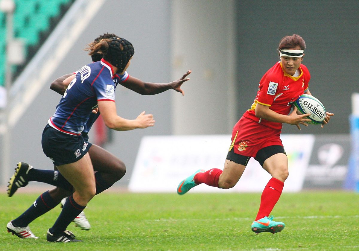 2013年3月30日,广州,2013世界女子七人制橄榄球赛,中国12-21美国.***_