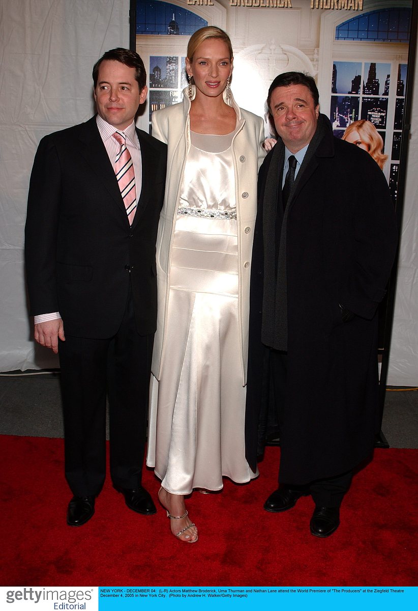 new york - december 04:  (l-r) actors matthew broderick, uma thu