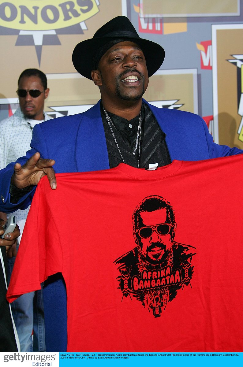 new york - september 22:  rapper/producer afrika bambaataa atten