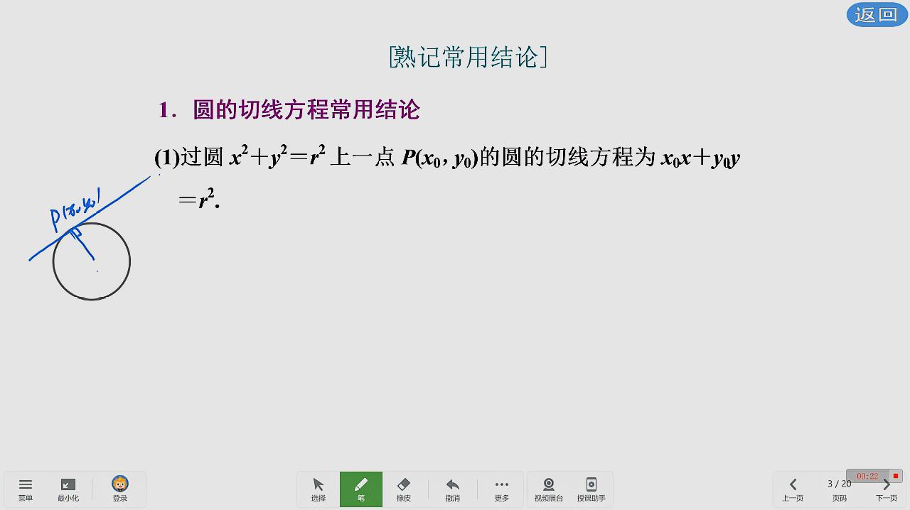 [图]高中数学直线与圆:圆的切线方程