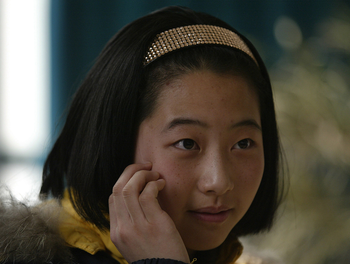 2011年2月26日讯,南京,15岁女生陈乾奕辞演张艺谋影片《金陵十三钗》.