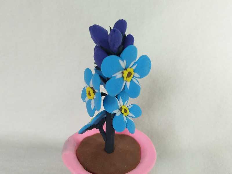 超轻粘土勿忘我教程