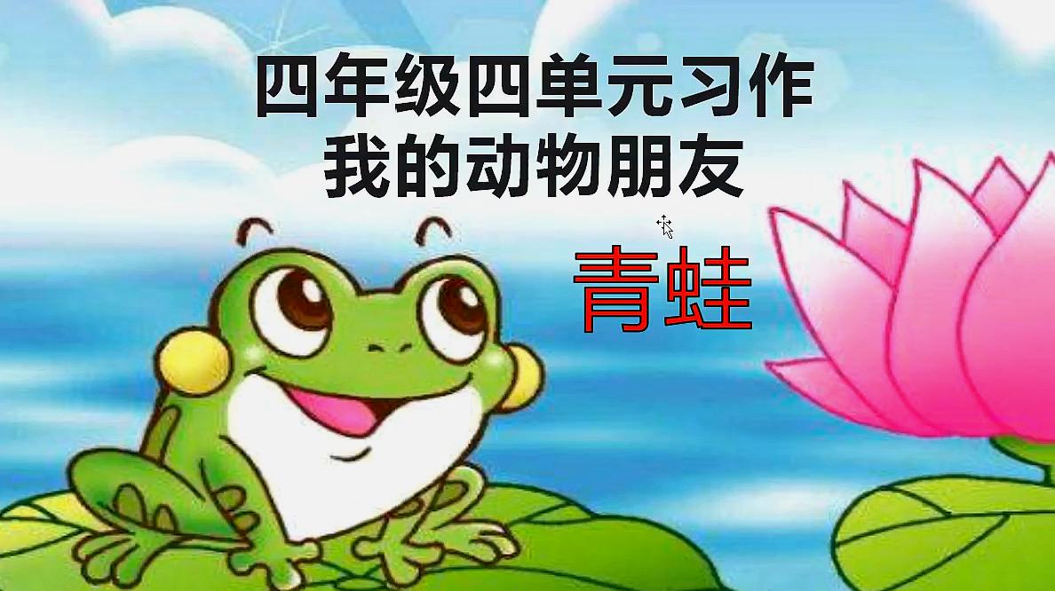 [图]四年级四单元习作,我的动物朋友,小青蛙这样写,很生动