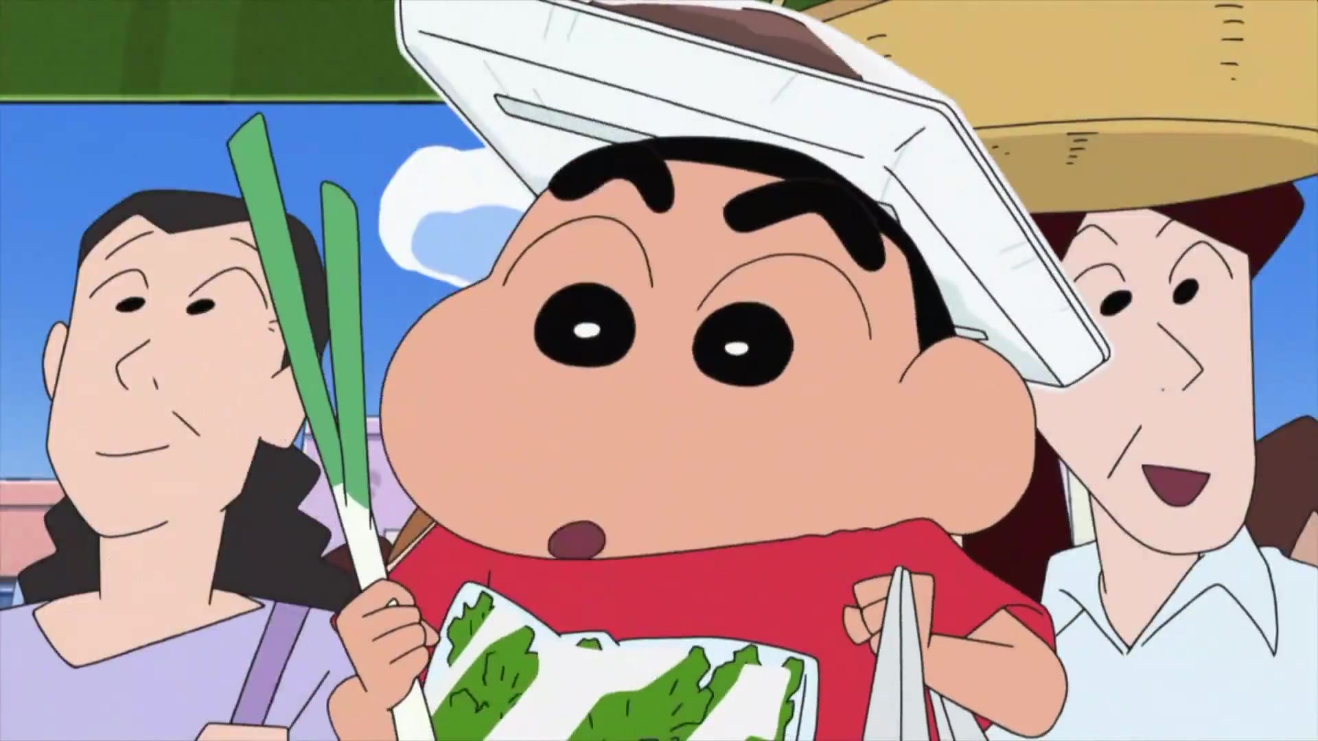 蜡笔小新:爸爸背着小新去抢火锅食材,这段太逗了