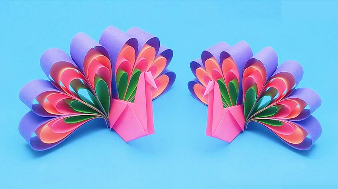 孔雀开屏折纸你会吗?漂亮又简单易学,做几只送同学