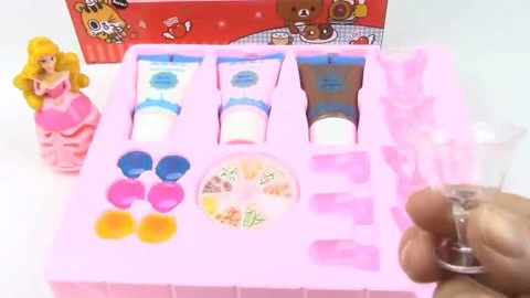 芭比长发公主的彩泥蛋糕制作亲子过家家玩具