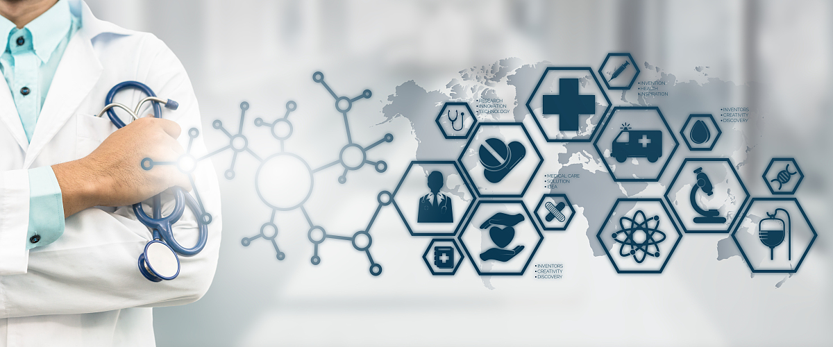 doctor with medical healthcare icon interface