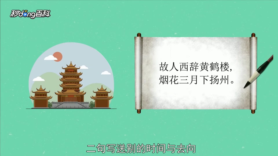 [图]「秒懂百科」一分钟读懂《黄鹤楼送孟浩然之广陵》赏析