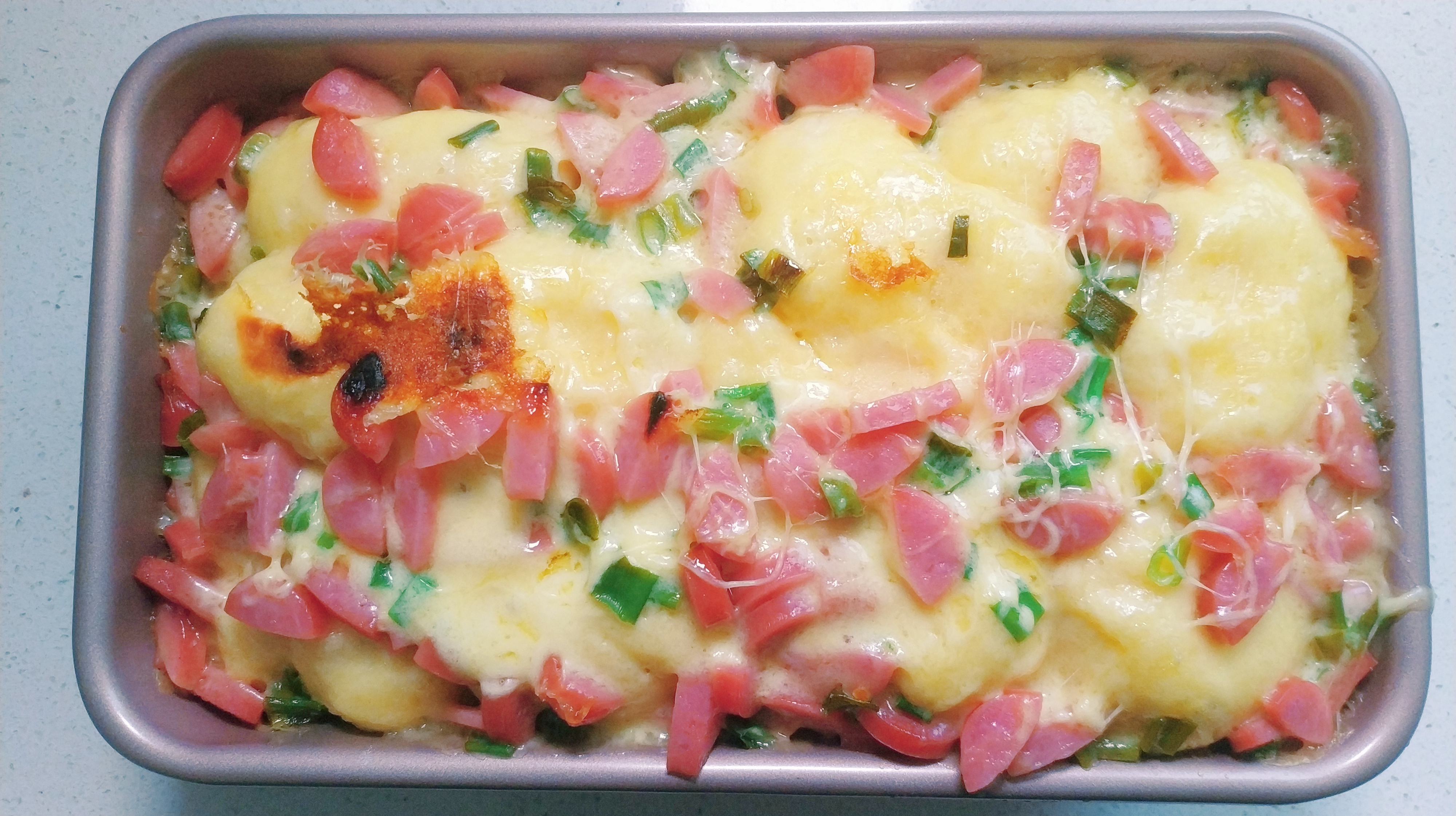 自制香葱芝士面包,家里做比店里好吃太多,营养好吃又安心