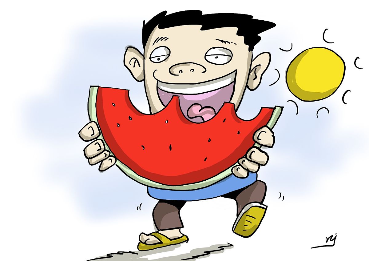 漫画:吃瓜群众力量大 西瓜吃成"世界第一等"大产业