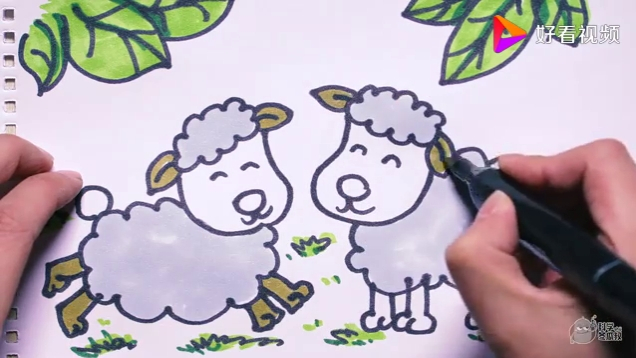 神笔简笔画 小羊吃草