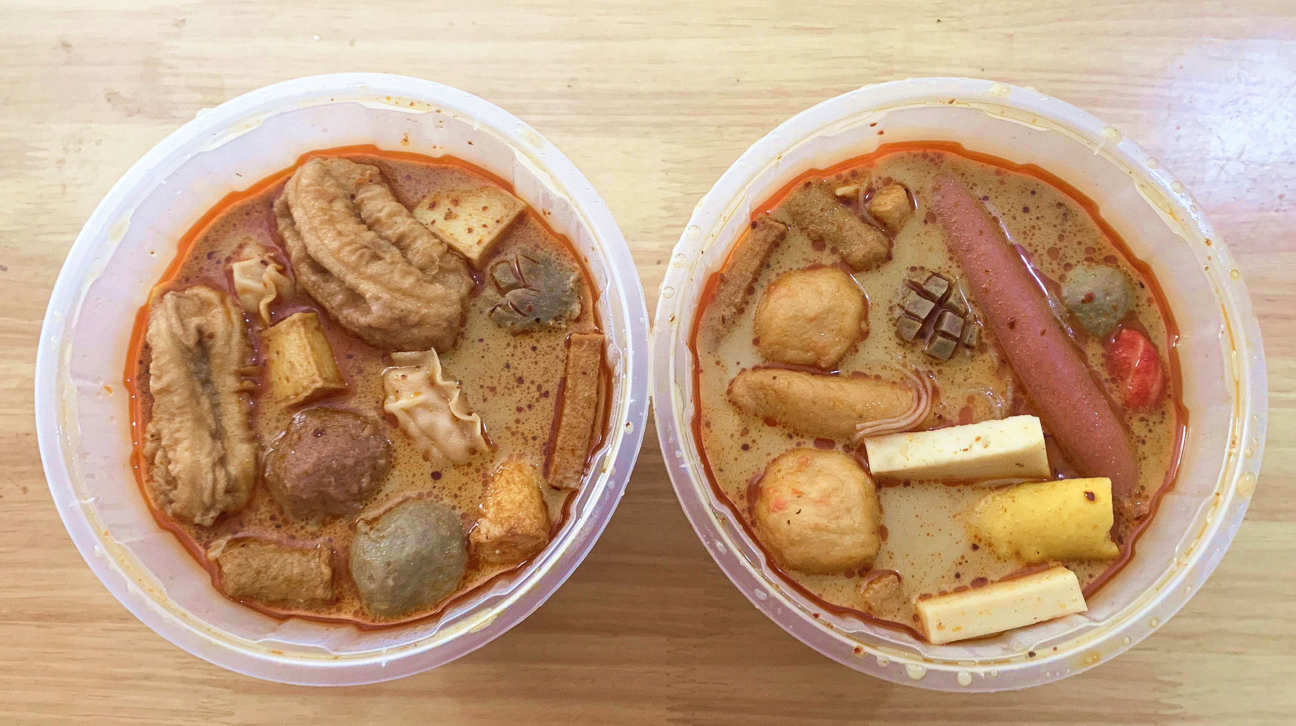 把杨国福麻辣烫外卖的火锅丸子全部点一遍,一共2大桶,要多少钱