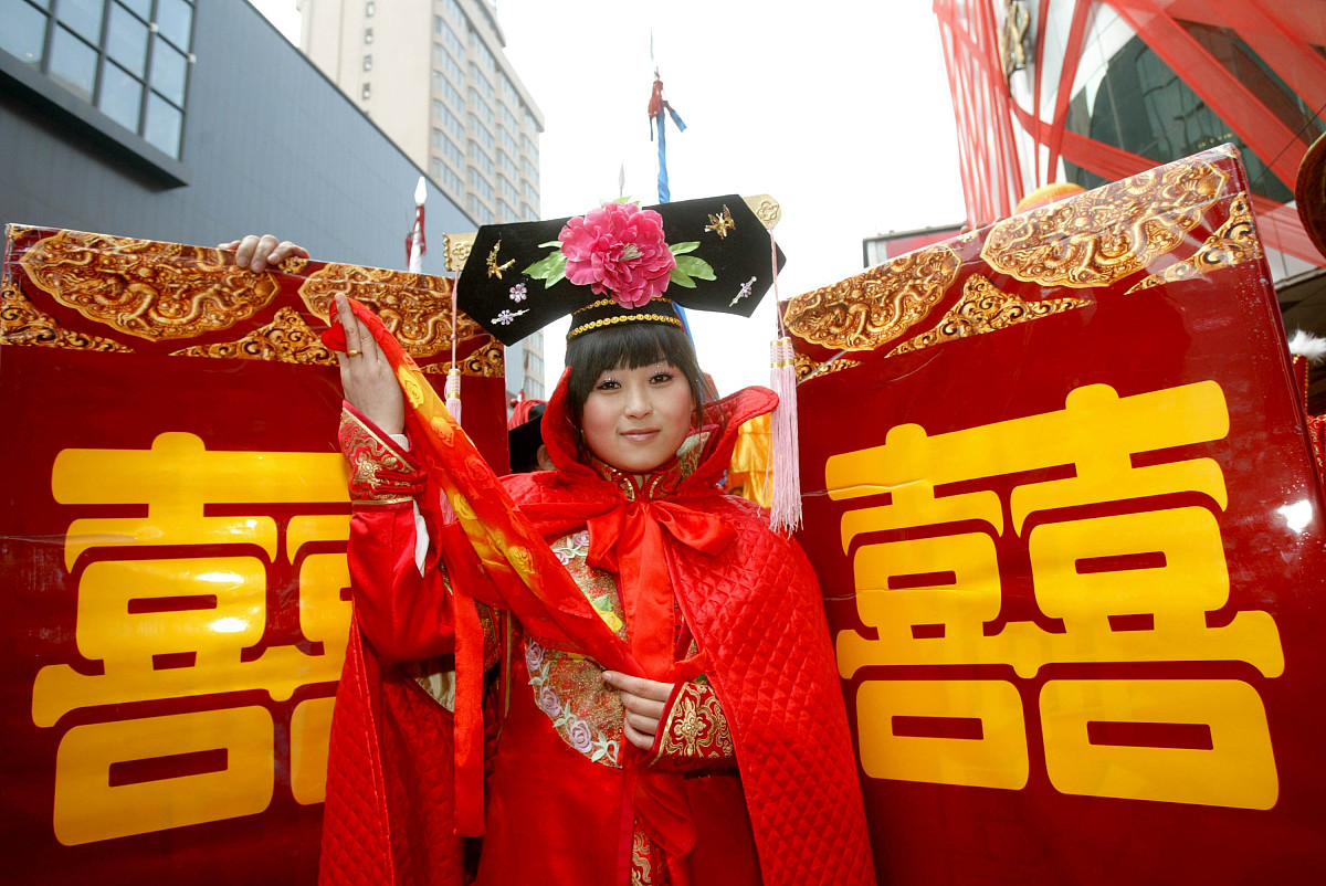 2008年3月28日,一场大型满族皇家婚礼在沈阳商业街中街表演.当日,沈阳