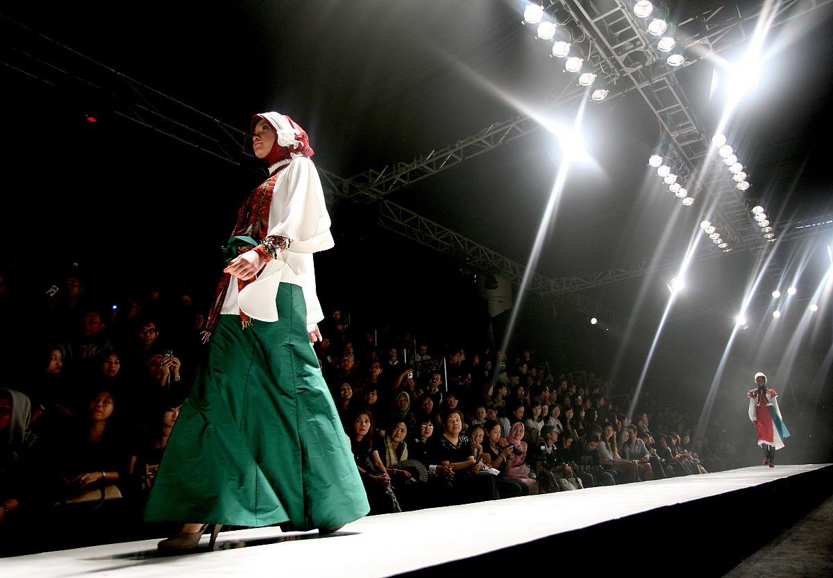 ***_***jakarta, indonesia - november 16:  a model showcases desi