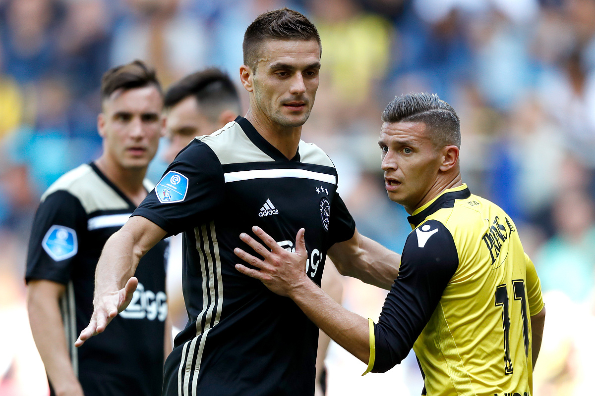 arnhem, netherlands - september 2: (l-r) dusan tadic of ajax, br