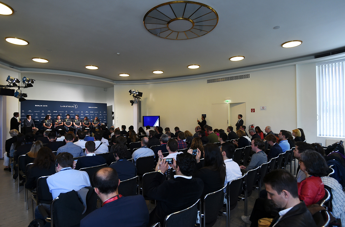 berlin, germany - april 18:  (2ndl-r) a general view of laureus 