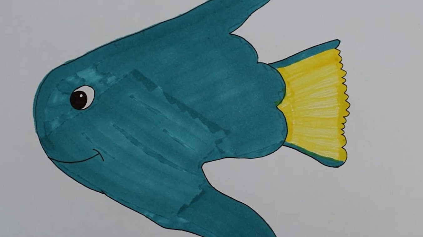 手势画,创意手绘小鱼,简单易学有趣还好玩!