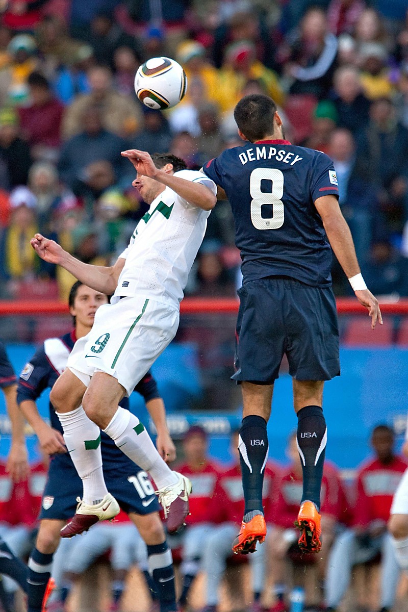 june 18, 2010, johannesburg, south africa: clint dempsey (r) of 