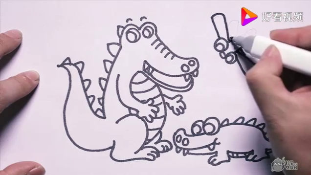 神笔简笔画 鳄鱼鳄鱼爱洗澡