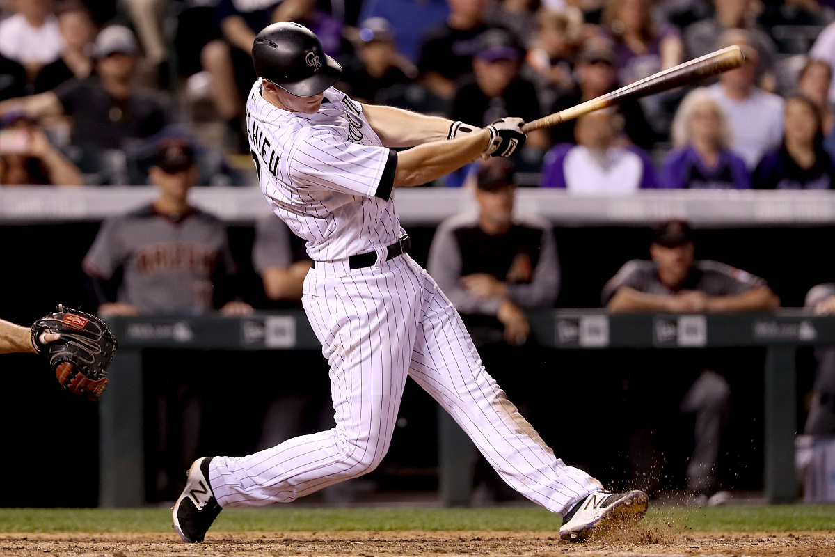 denver, co - may 06:  d.j. lemahieu #9 of the colorado rockies h