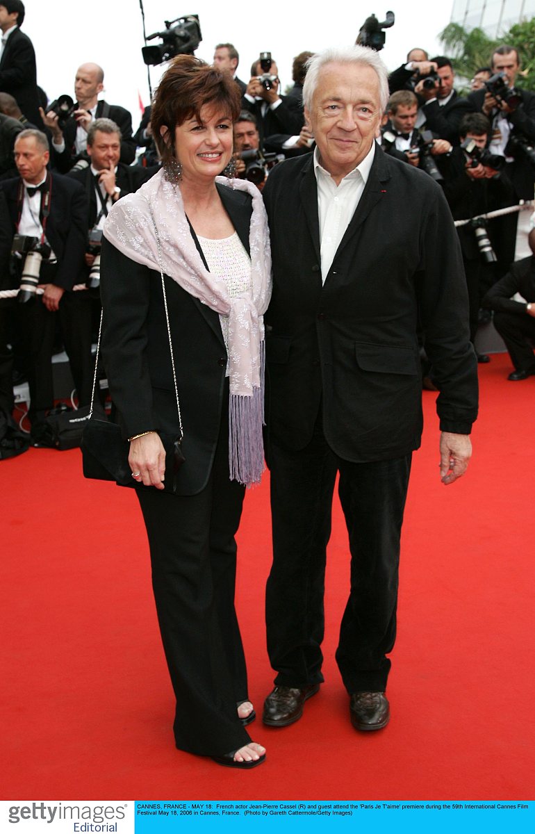 cannes, france - may 18:  french actor jean-pierre cassel (r) an