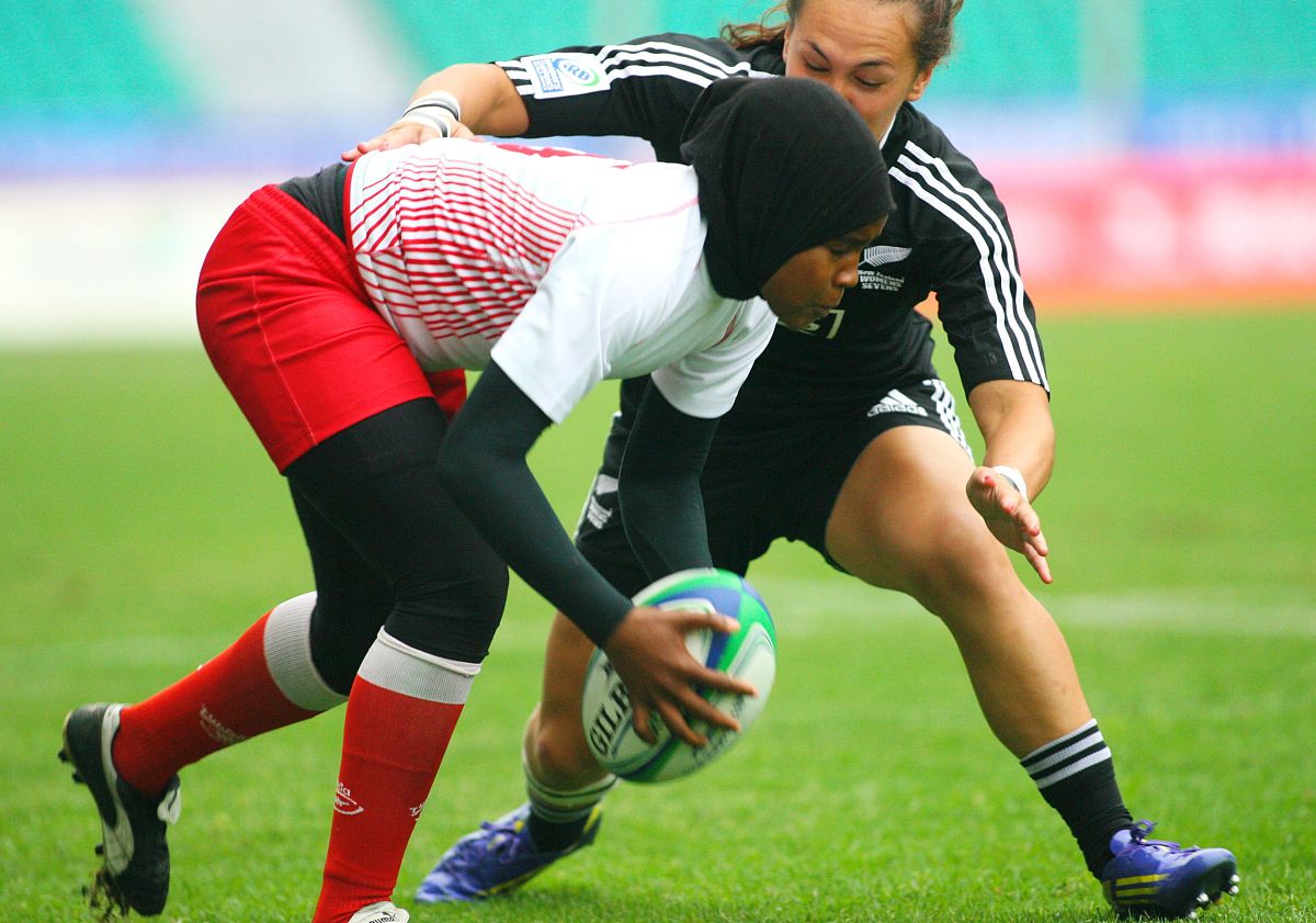 2013年3月30日,广州,2013世界女子七人制橄榄球赛,新西兰vs突尼斯.***