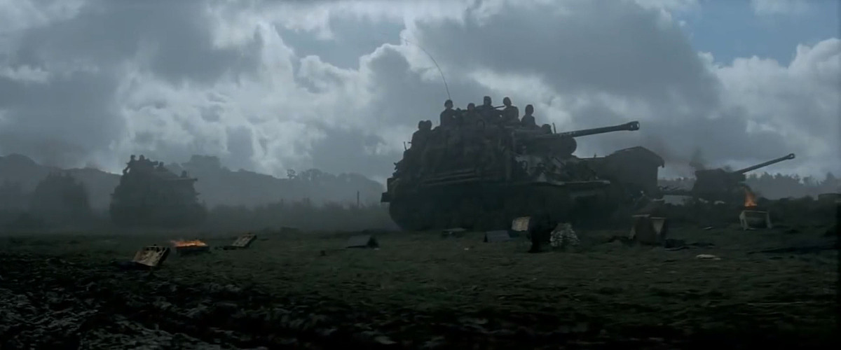 电影狂怒里有一个坦克对战那个是在同一个地点那个还是交替蒙太奇吗